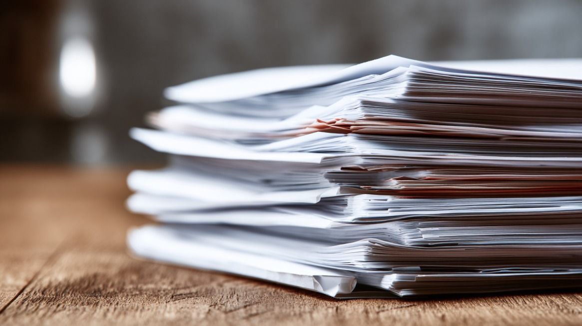 Stack of documents used to support a wage loss claim