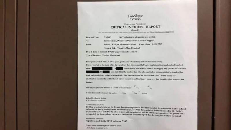 School incident report about suspected child abuse, showing why mandatory reporting laws exist